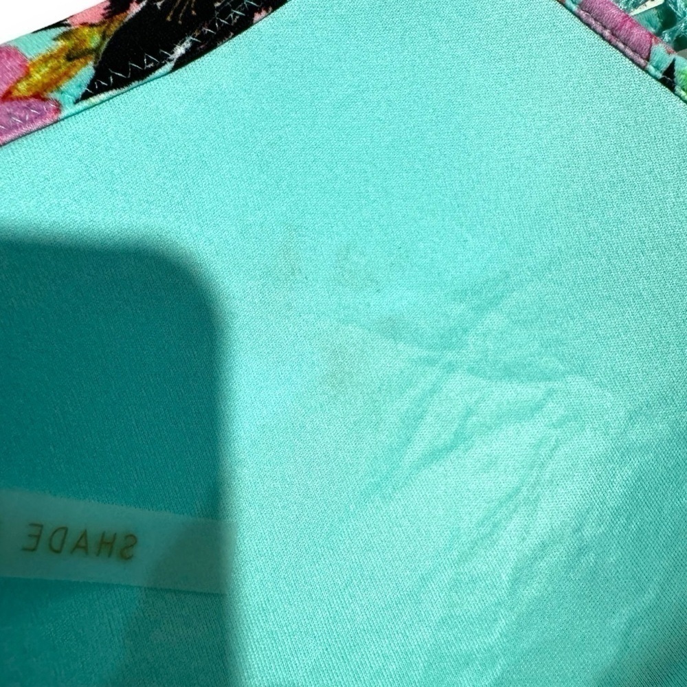 4 for $40 SALE! Shade & Shore Mesh Halter Bikini Top, Teal/Pink Floral, Size 38D - Picture 8 of 13